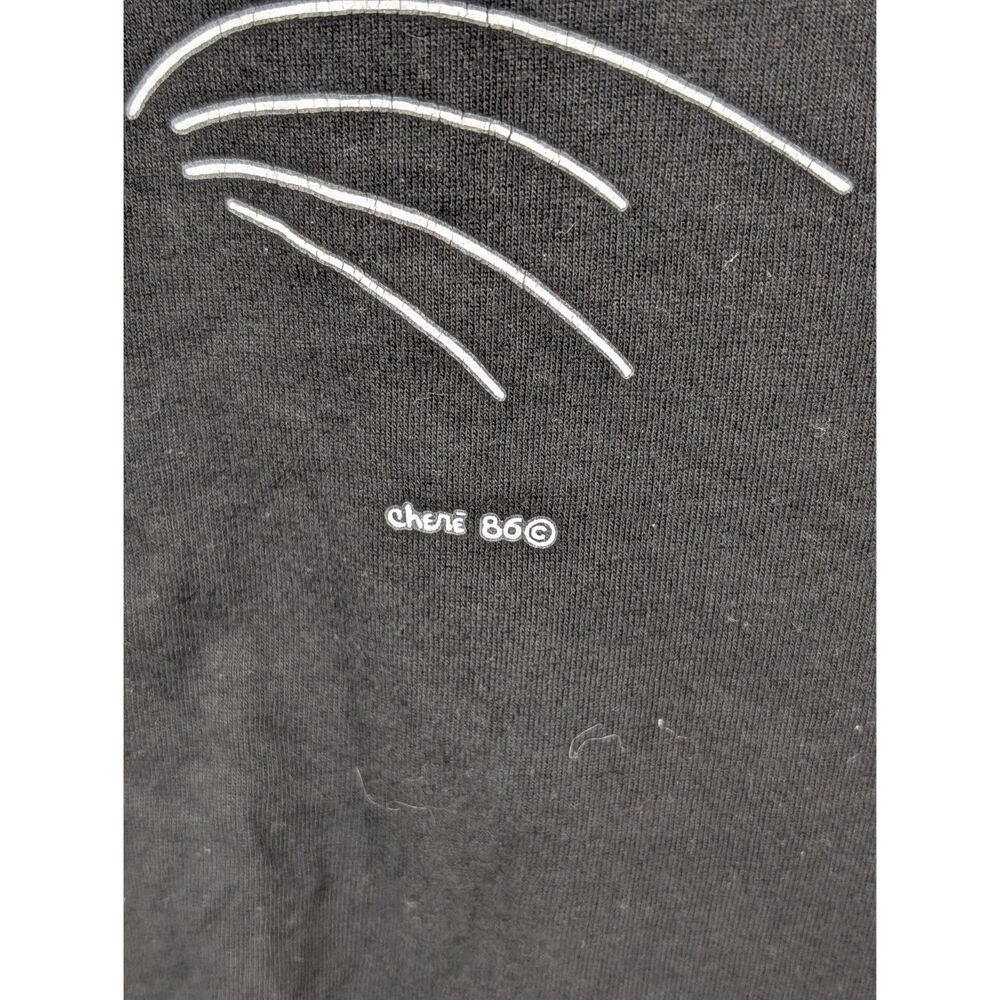 Vintage 1986 Cat Face T-Shirt Black Women's Size Large 42-44 - Picture 3 of 11
